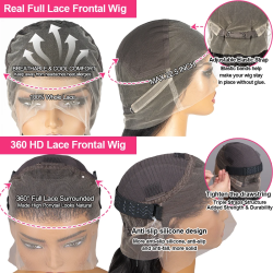 250% Density HD Transparent Lace Front Wig Brazilian Straight Lace Front Wig Pre Plcuked Lace Front Humen Hair Wig For women