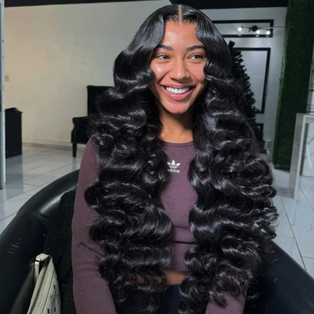 Loose Deep Wave 15A Super Double Drawn 13x6 Real HD Lace Front Wig Human Hair Wig HD Lace Wig Glueless Wigs Wear To Go For Women