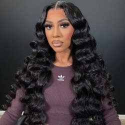Loose Deep Wave 15A Super Double Drawn 13x6 Real HD Lace Front Wig Human Hair Wig HD Lace Wig Glueless Wigs Wear To Go For Women