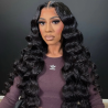 Loose Deep Wave 15A Super Double Drawn 13x6 Real HD Lace Front Wig Human Hair Wig HD Lace Wig Glueless Wigs Wear To Go For Women