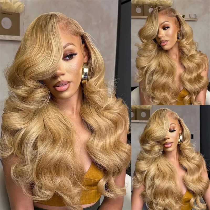 13x4 27 Honey Blonde Wig Human Hair 13x6 Hd Lace Frontal Wig 200 Density Body Wave Lace Front Wig Honey Blonde Human Hair Wigs
