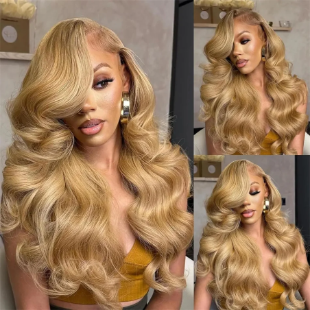 13x4 27 Honey Blonde Wig Human Hair 13x6 Hd Lace Frontal Wig 200 Density Body Wave Lace Front Wig Honey Blonde Human Hair Wigs
