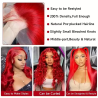 30 40 Inch Hot Red 13x6 Hd Lace Frontal Wigs Human Hair Wig Brazilian Red Colored Body Wave 13x4 Lace Front Wig For Black Women