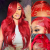 30 40 Inch Hot Red 13x6 Hd Lace Frontal Wigs Human Hair Wig Brazilian Red Colored Body Wave 13x4 Lace Front Wig For Black Women