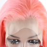 Cross-border European and American Women's Wig Pink Orange Gradient Color Lace Cap Real Human Hair13x4 lace wig
