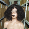 12A double drawn human hair afro kinky curly T part lace wig