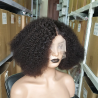 12A double drawn human hair afro kinky curly T part lace wig