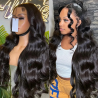 250 Density Body Wave 13x6 HD Transparent Lace Front Human Hair Wigs For Women 13x4 360 Lace Frontal Brazilian Wigs Pre Plucke