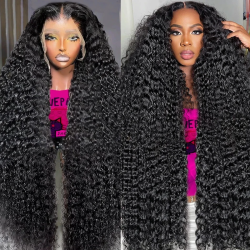 Deep Wave Frontal Wig 13x6 Hd Lace Loose Wave Wigs Brazilian Hair Natural Hairline Pre Plucked 40 Inch Lace Front Human Hair Wig