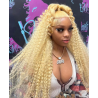 38 Inch Wigs Human Hair Blonde Lace Front Deep Wave 613 Blonde 13x6 hd lace 100% Human Hair Pre Plucked With Natural Hairline