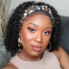 Short Headband Bob Wigs 100% Human Hair Malaysian Kinky Curly 250% Full Wigs Full Machine Headband Wigs For Women Curly Hair Wig