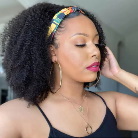 Short Headband Bob Wigs 100% Human Hair Malaysian Kinky Curly 250% Full Wigs Full Machine Headband Wigs For Women Curly Hair Wig