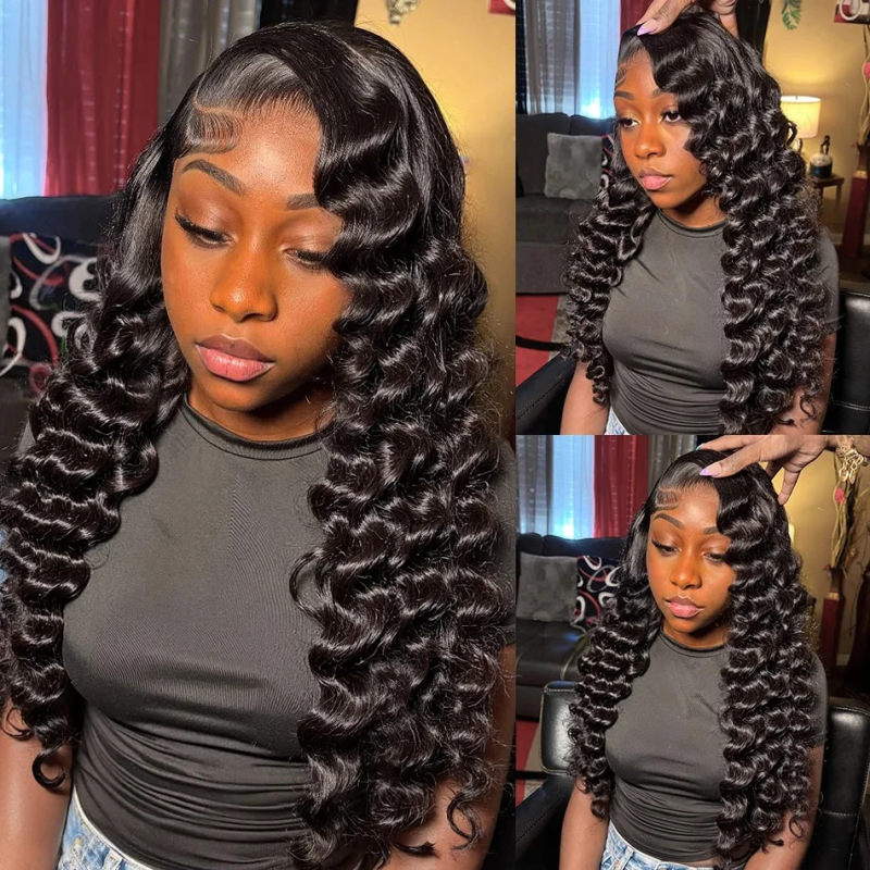 FRIZIRA 36 40 Inch 250%High Density Loose Deep Wave 13x6 Lace Front Human Hair Wig Brazilian Curly HD Lace Frontal Wig For Women