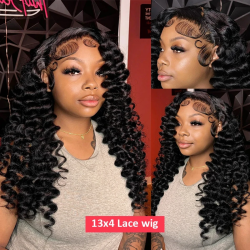FRIZIRA 36 40 Inch 250%High Density Loose Deep Wave 13x6 Lace Front Human Hair Wig Brazilian Curly HD Lace Frontal Wig For Women