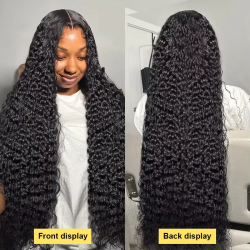 300 Density Human Hair Wigs 100% Transparent Curly Wigs 13x6 Hd Lace Frontal Wig Brazilian High Density Deep Wave Wigs 40 Inch