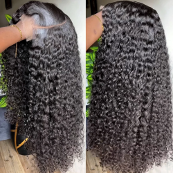 300 Density Human Hair Wigs 100% Transparent Curly Wigs 13x6 Hd Lace Frontal Wig Brazilian High Density Deep Wave Wigs 40 Inch