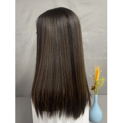 HD Lace Frontal Human Hair Wig 100% Virgin Human Hair Natural Black Color with Highlights Long Hair Full Density Wig