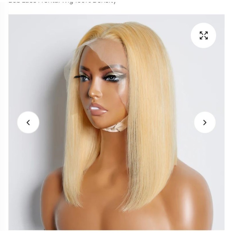 13×4 Glueless Bob Bone Straight Wig – Natural Color (14 Inches)