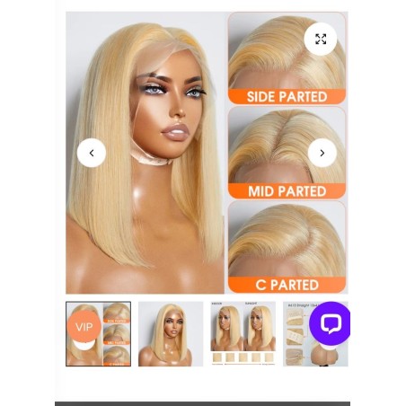 13×4 Glueless Bob Bone Straight Wig – Natural Color (14 Inches)