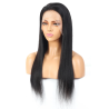 26" Long Silky Straight Silk Base Full Lace Wig Natural Black Glueless Transparent Lace Human Hair Wigs Bleached Knot For Women