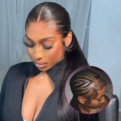 Bone Straight Real Full Lace Wigs Human Hair 250% Density Glueless HD Full Lace Front Wig Breathable Full Scalp Wig PartAnywhere