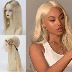 Medical Wig with Human Hair Silk Top PU Silicone Edges Soft Fabric Net Ombre Root Virgin European Hair and Baby Hair for Women