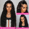 Deep Wave Human Hair Wigs 13X6 Hd Lace Frontal Wig Curly 360 Full Lace Wig Brazilian Hair 100% Natural Black 230 Density 40 Inch
