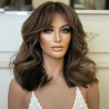 Natural Brown Body Wave 180Density 5x5 Silk Base Jewish Human Hair Wig BabyHair HD Lace European Hair Glueless Preplucked Daily