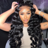 15A Super Double Drawn Loose Wave Curly Hair 13x6 Real HD Lace Frontal Wig Natural Black Brazilian Human Hair Wigs Glueless Wig
