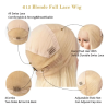 Full Lace Wig Human Hair Light Blonde 613 Water Wave Wand Curl Remy Hair Invisible Lace Bleached Knots Pre Plucked For Woman