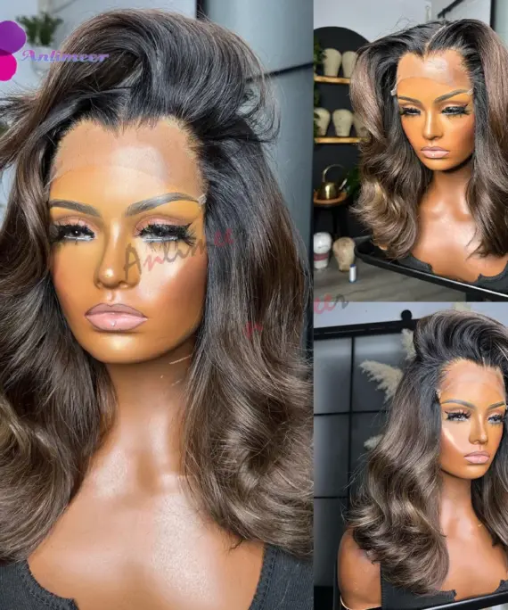 Real Human Hair Wig Short Human Hair Wigs for Black Women 200% Density Lace Front Wig 5x5 Closure Wigs Highlight Wig Human Hair