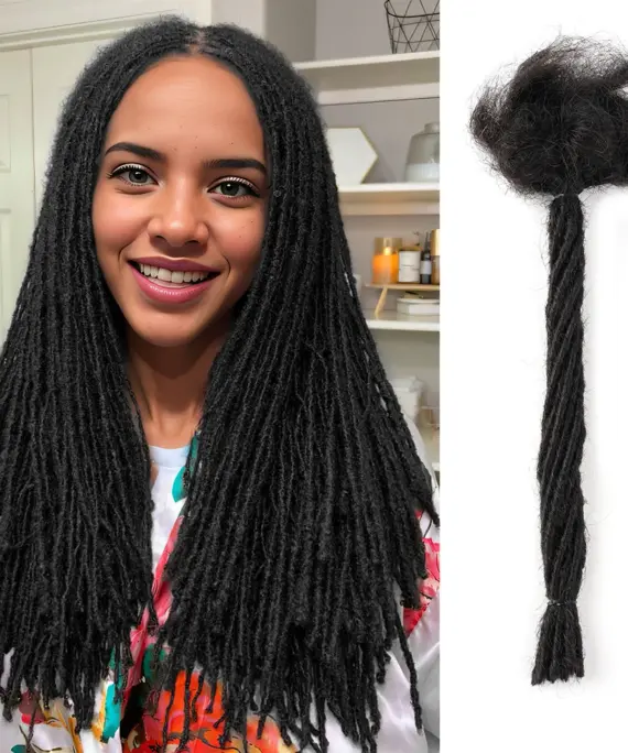 Dreadlocks Brazilian Virgin Human Hair 10 Strands Crochet Braid Hair Loc Extensions 0.2cm Kinky Braiding Microlocks